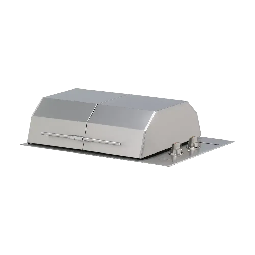 Kenyon Texan 30-Inch Built-In Electric Grill - 240V Split-Lid Dual-Burner with Precision Knob Control