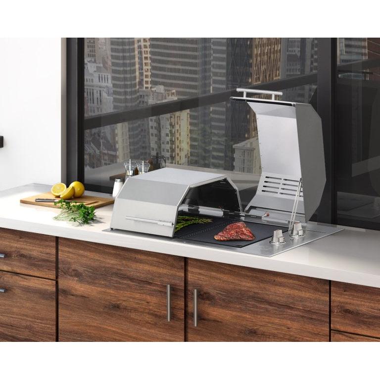Kenyon Texan 30-Inch Built-In Electric Grill - 240V Split-Lid with Precision Knob Control
