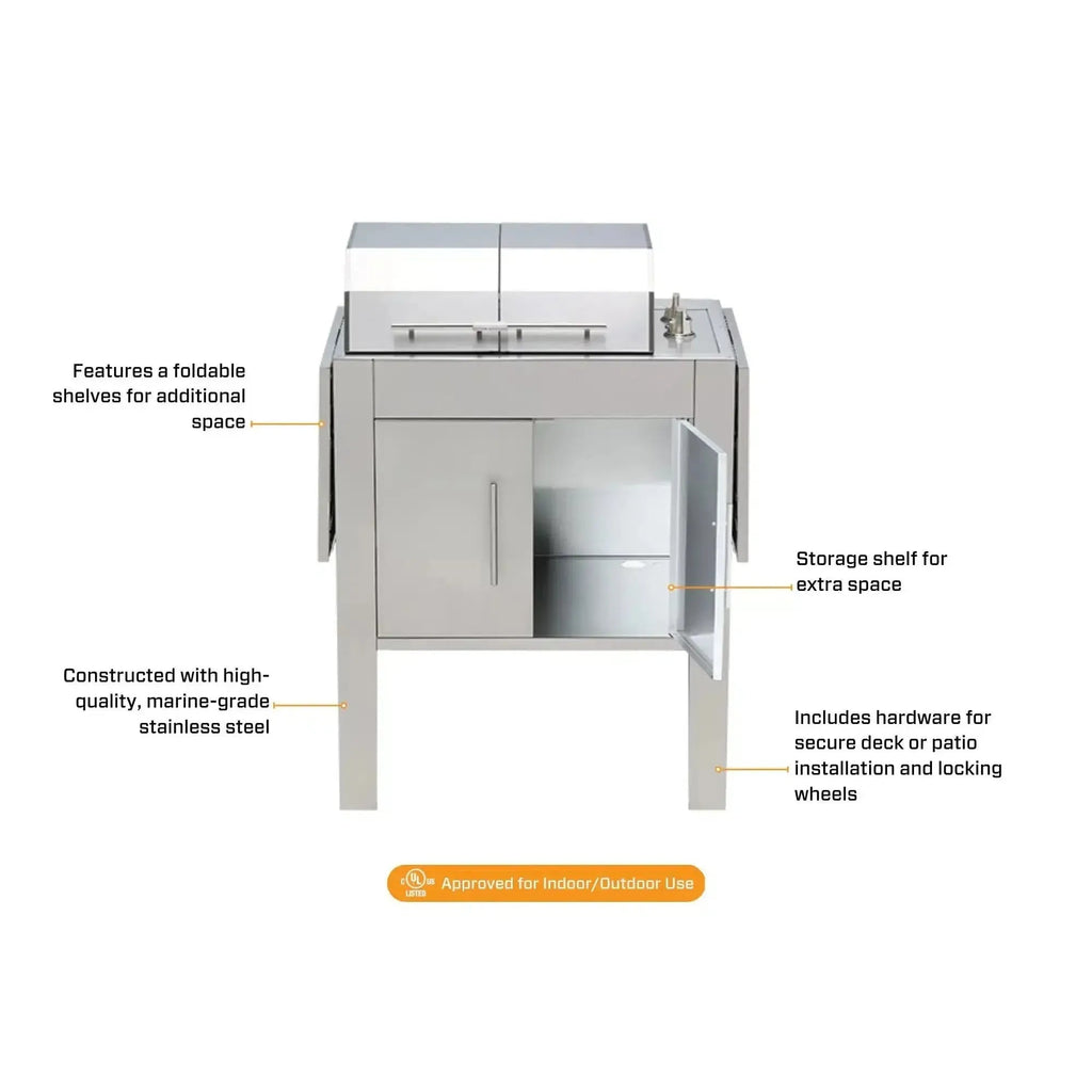 Kenyon Texan 240V Electric Grill with Stand - Dual-Zone Split-Lid Design