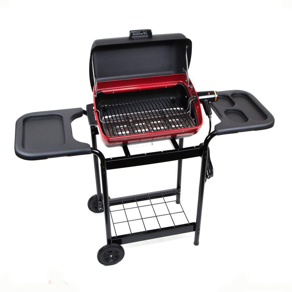 Americana 19-Inch Electric Cart Grill - Black with Durable Polymer Side Tables