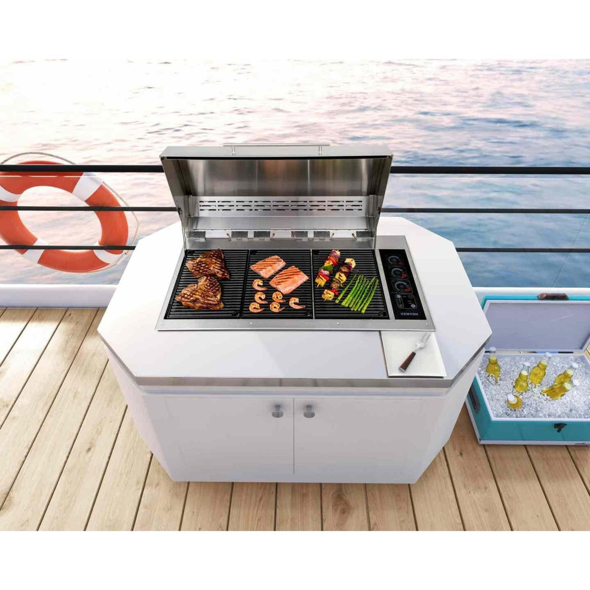 Kenyon Big American 41-Inch 240V 3-Burner Built-In Electric Grill with IntelliKEN Touch Control