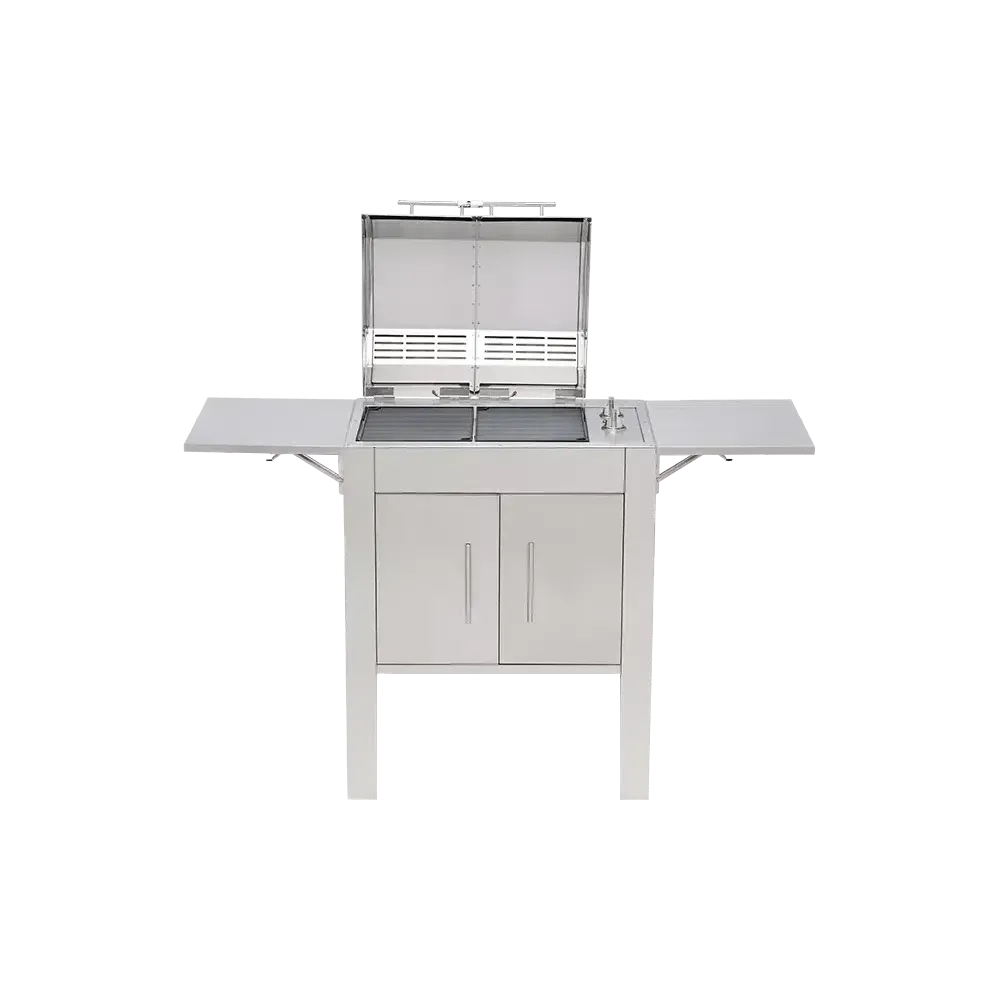 Kenyon Texan 240V Electric Grill with Stand - Dual-Zone Split-Lid Design