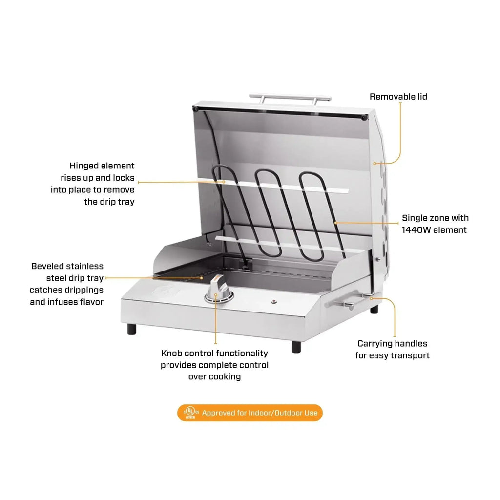 Kenyon G2 20-Inch Portable Electric Grill - 120V Single Burner