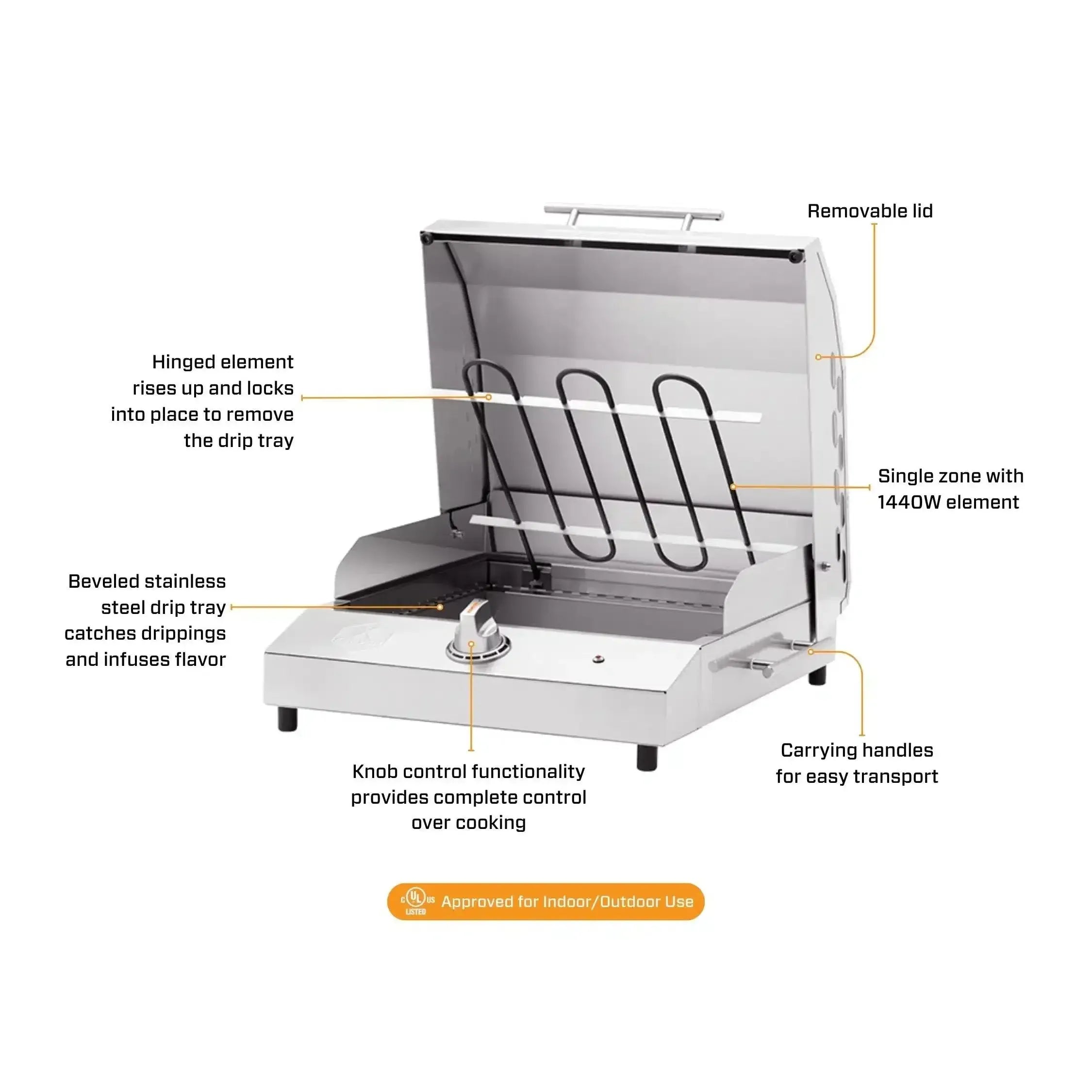 Kenyon G2 20-Inch Portable Electric Grill - 120V Single Burner