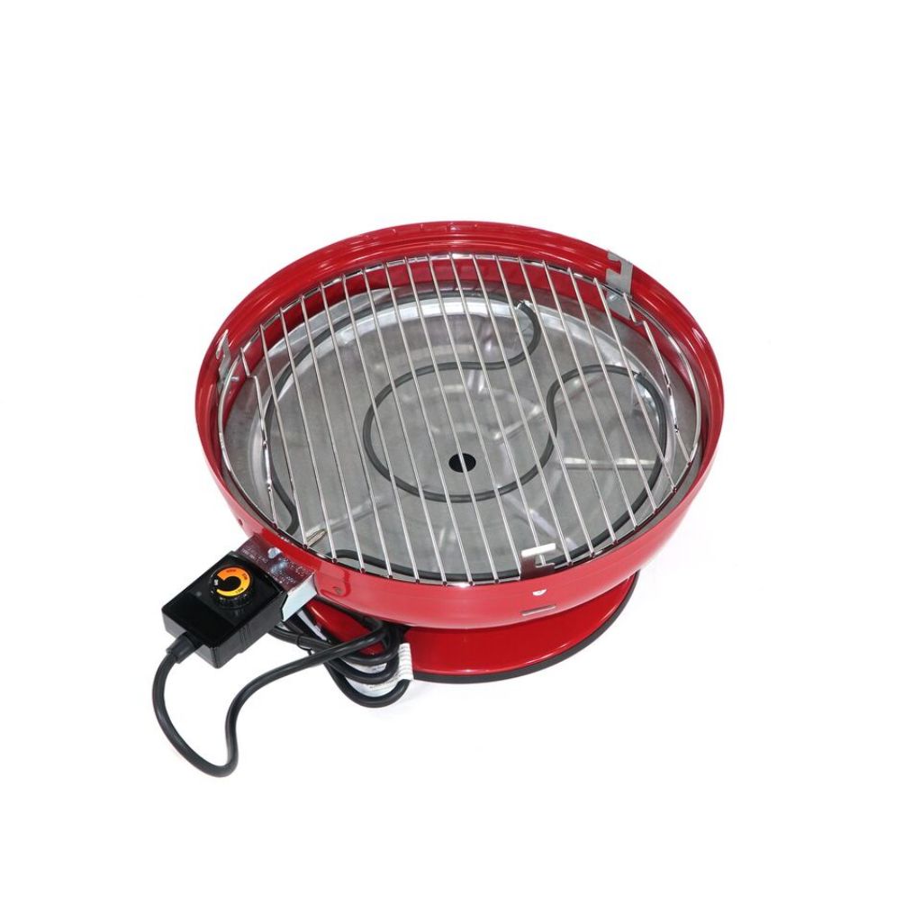 Americana 21-Inch Red Lock 'N Go Portable Electric Grill for Outdoor Cooking