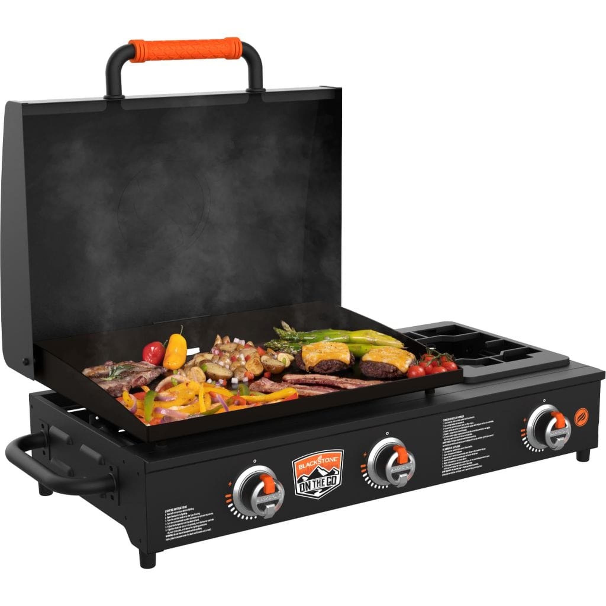 Blackstone 22-Inch Portable Tabletop Propane Griddle with Integrated Side Burner