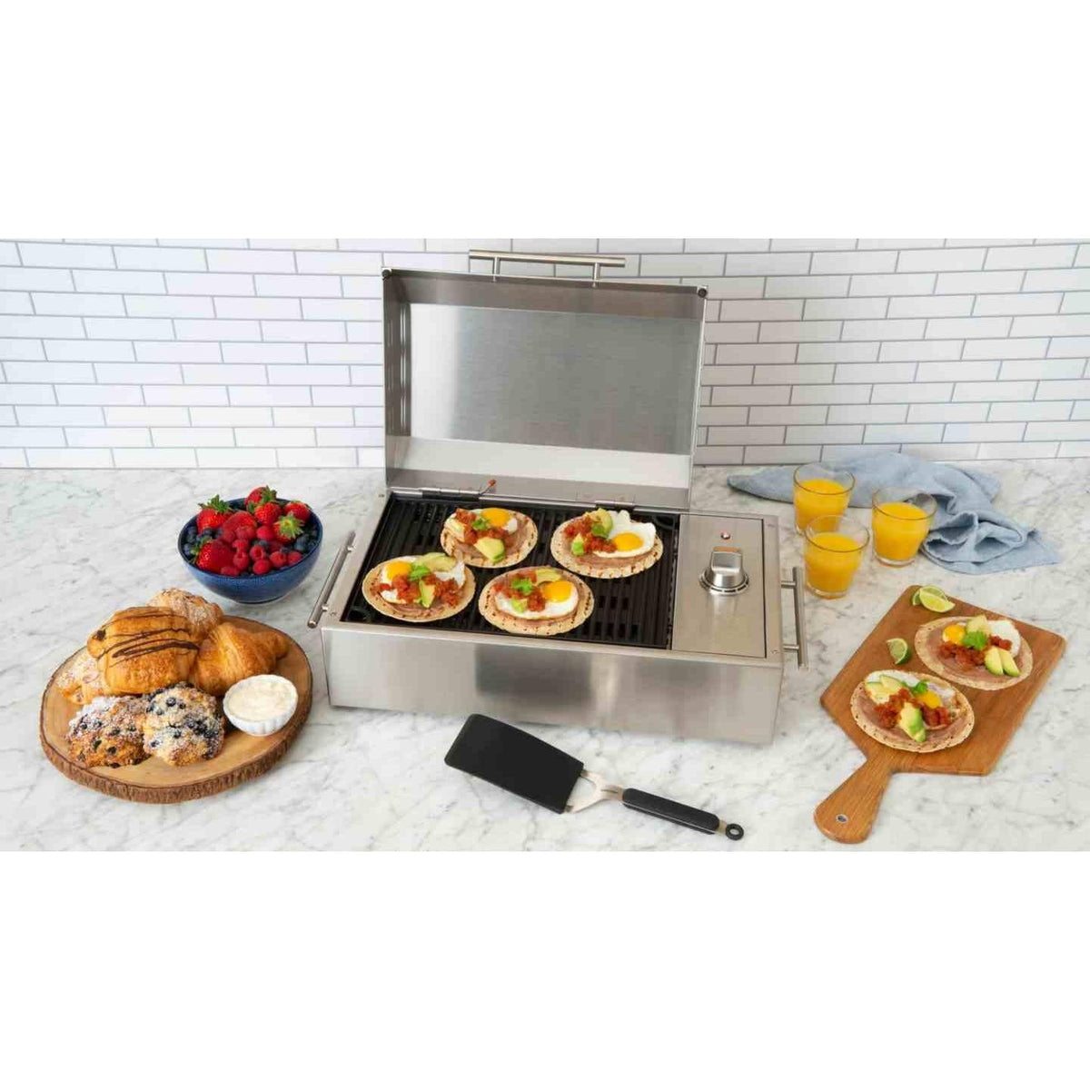 Kenyon City 21-Inch Portable Electric Grill - 120V Single Burner Indoor/Outdoor Cooktop