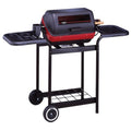 Americana 21-Inch Electric Cart Grill - Black with Rotisserie and Side Tables