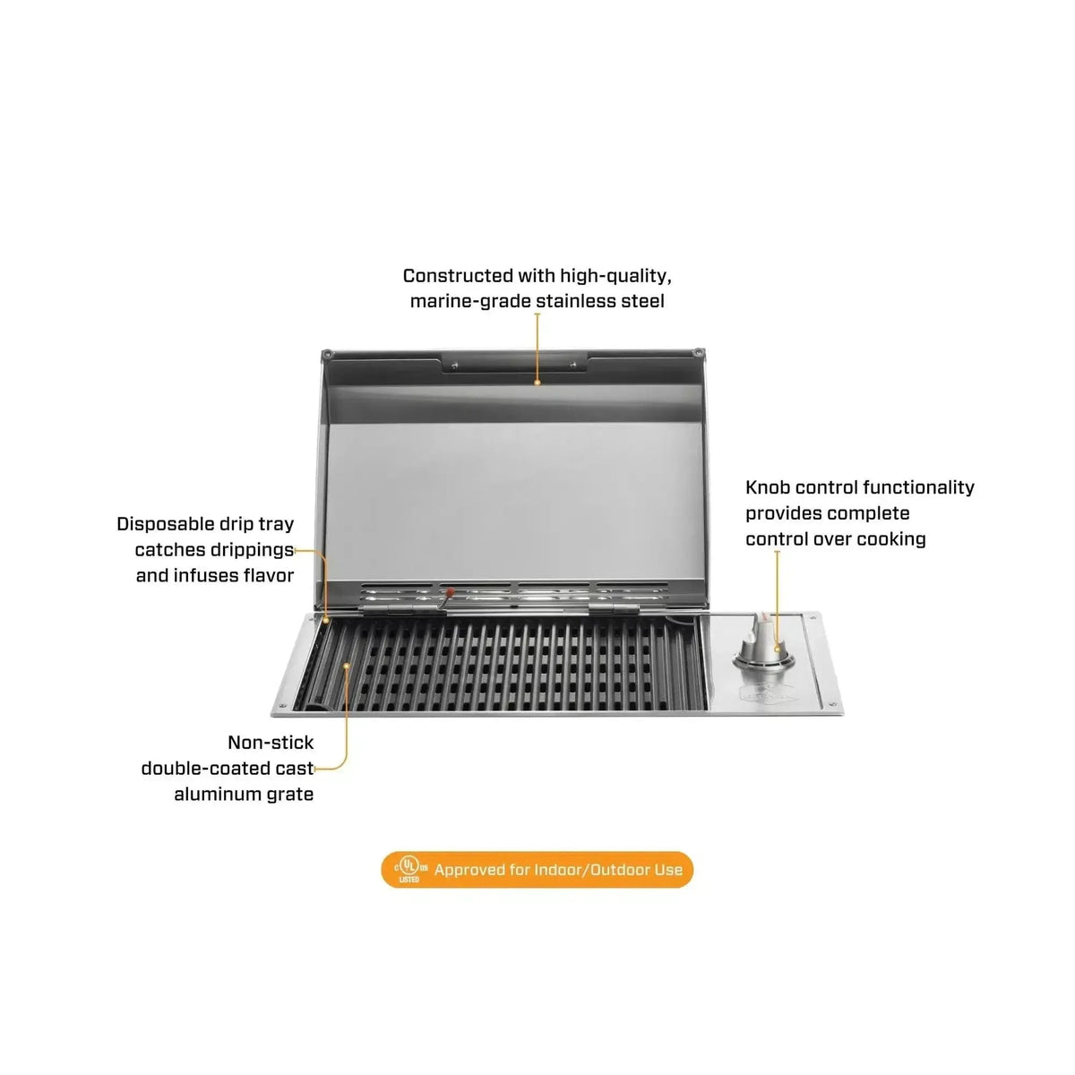 Kenyon City 40-Inch 120V Portable Electric Grill - Premium Freestanding Outdoor Cooking