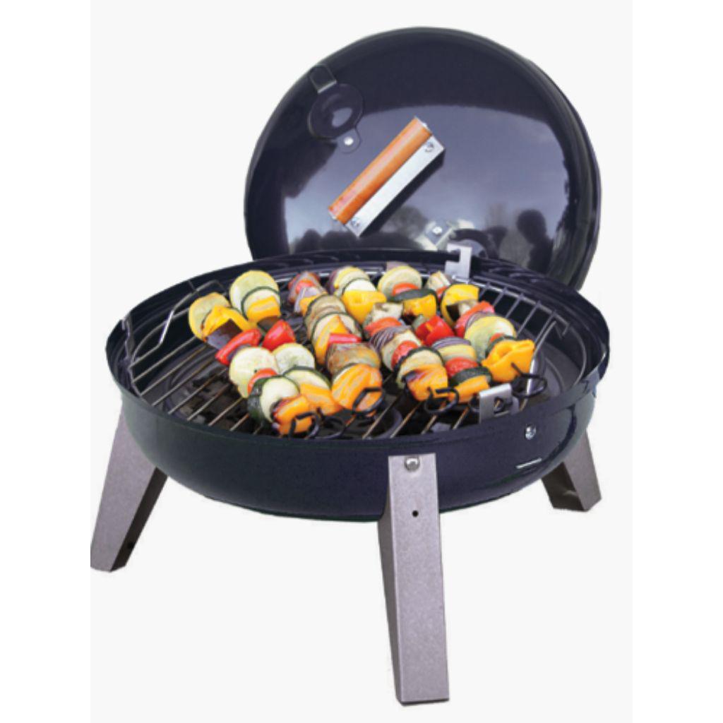 Americana 21-Inch Portable Dual Fuel Charcoal and Electric Grill - Black