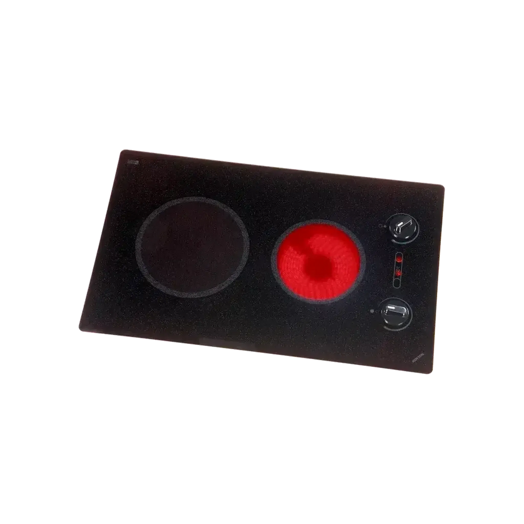 Kenyon Mediterranean 23-Inch 2-Burner Electric Cooktop - Sleek Black 208V Large Surface with Precision Knob Control