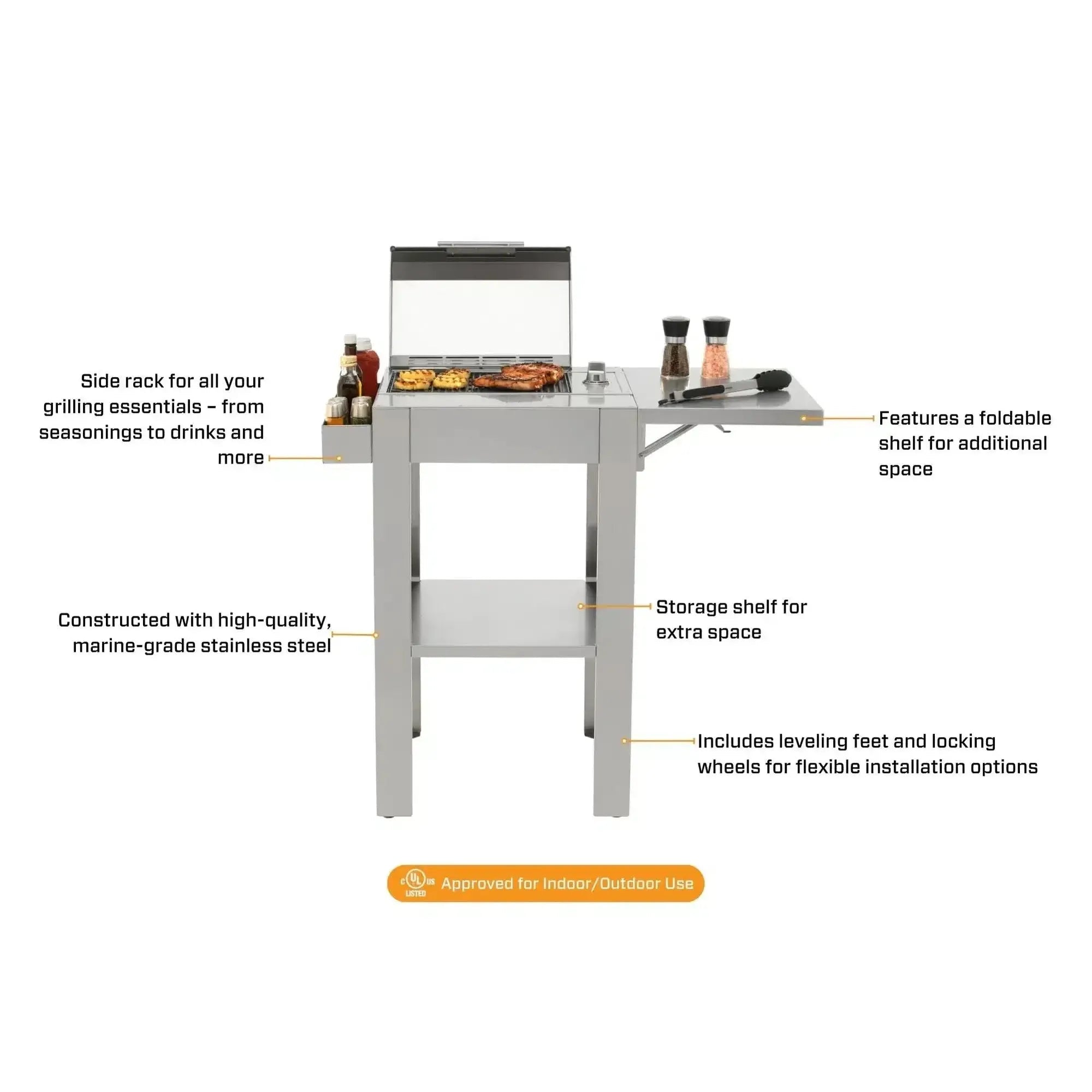 Kenyon City 40-Inch 120V Portable Electric Grill - Premium Freestanding Outdoor Cooking