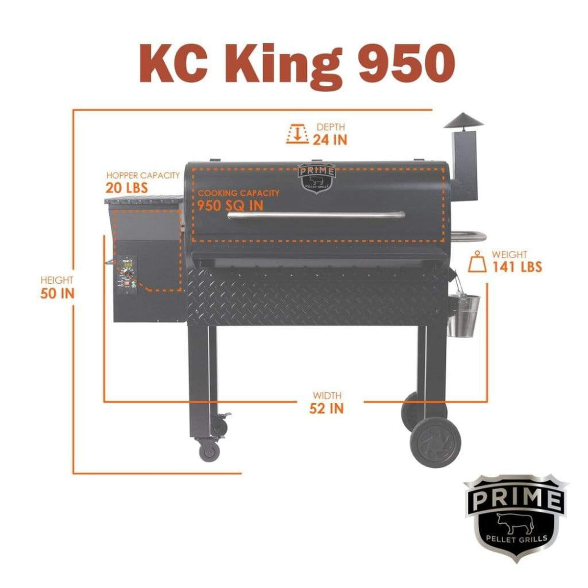 Fire Sense KC King 950 Wood Pellet Grill - Premium Electric Smoker & BBQ
