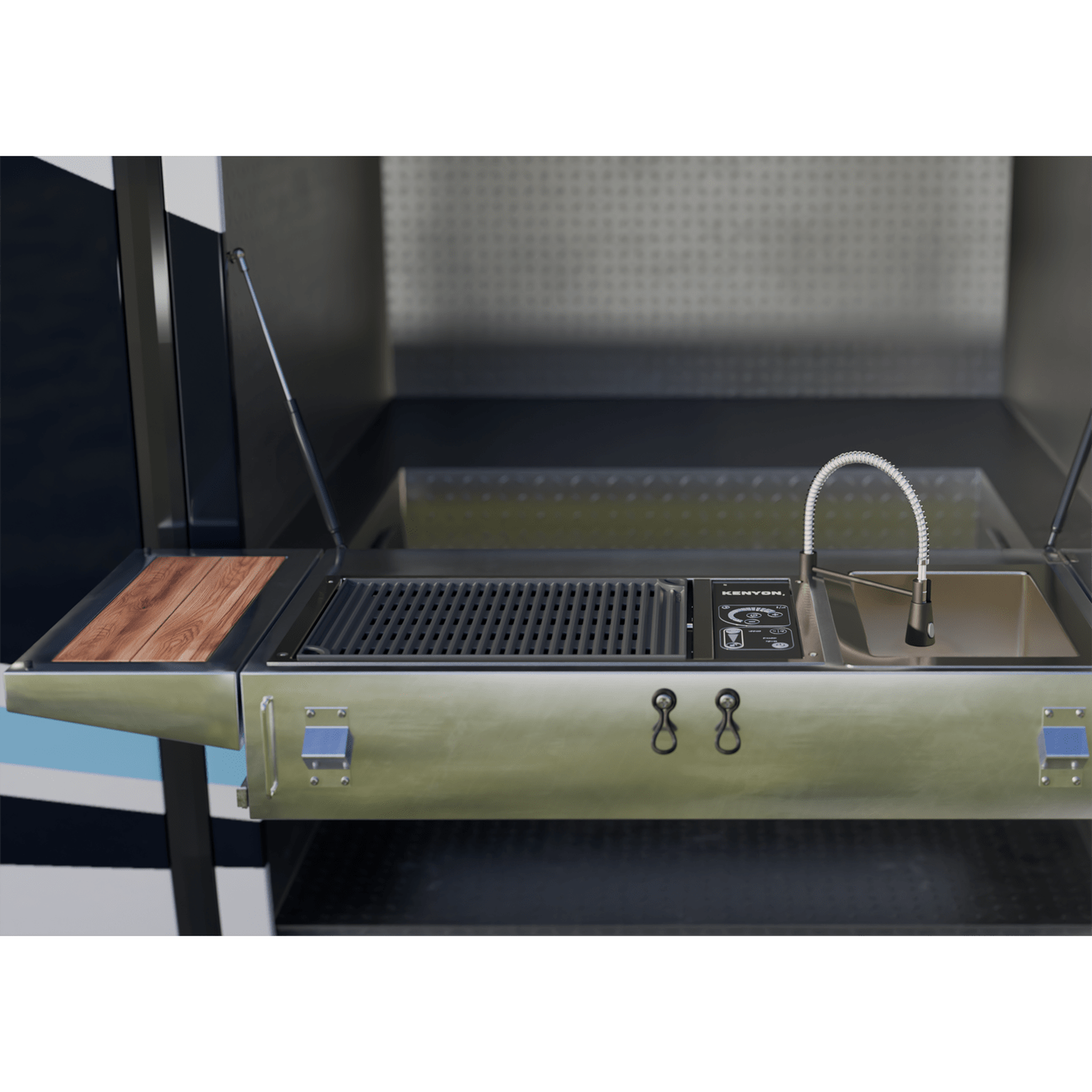 Kenyon Frontier 21-Inch Built-In Electric Grill - 240V Single Burner with IntelliKEN Touch Control