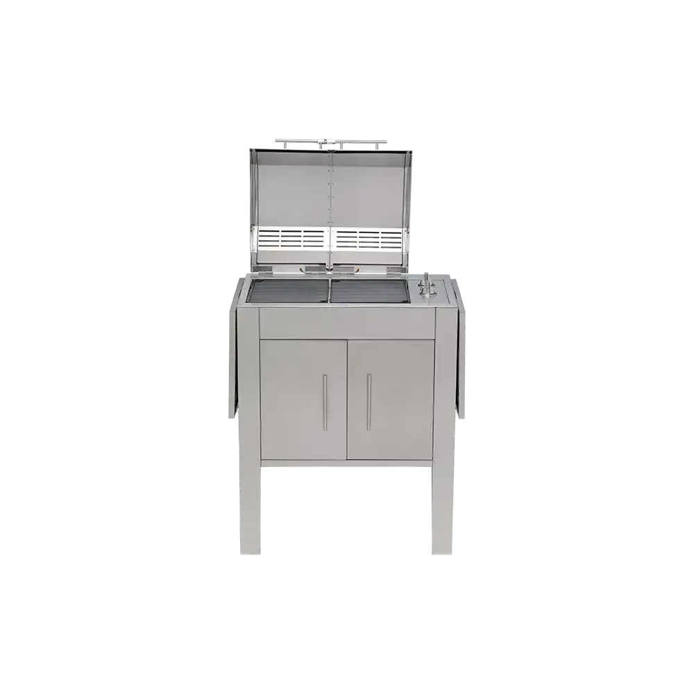 Kenyon Texan 240V Electric Grill with Stand - Dual-Zone Split-Lid Design
