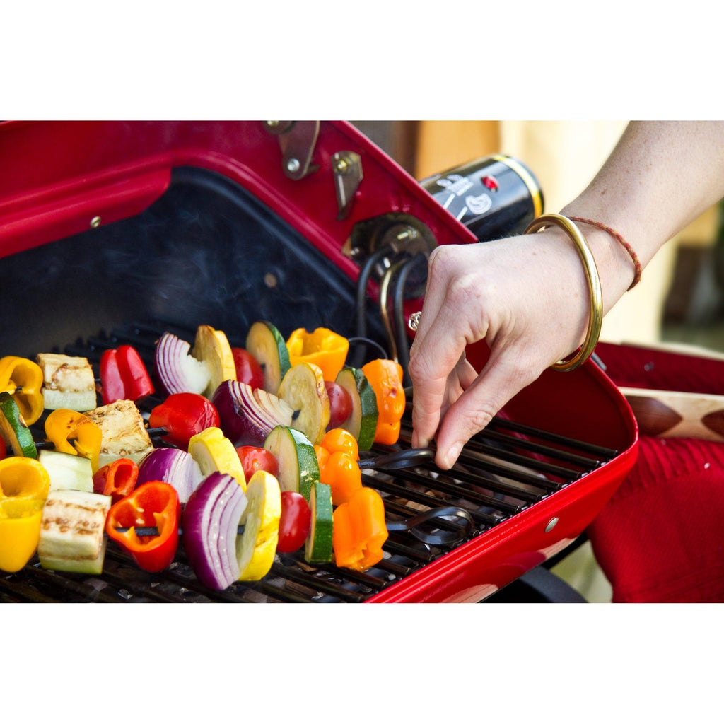 Americana 19-Inch Electric Cart Grill - Black with Durable Polymer Side Tables
