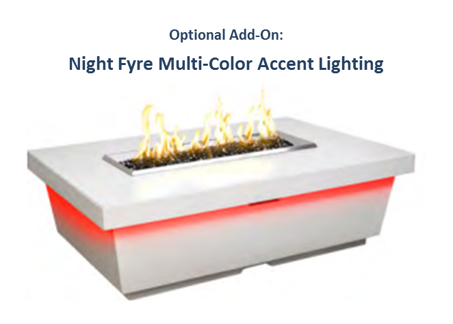 American Fyre Designs Reclaimed Wood Cosmopolitan Rectangle Concrete Fire Table