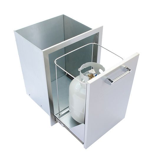 KoKoMo Grills Outdoor Kitchen Stainless Steel Trash Can or Liquid Propane Tank Drawer view 3