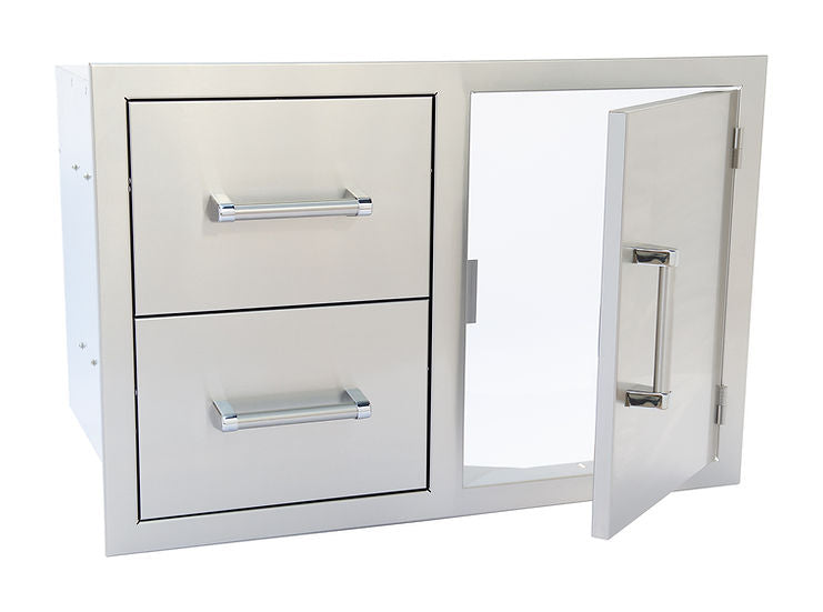 KoKoMo Grills Outdoor Kitchen Stainless Steel Two Drawer / One Door Combo view 2