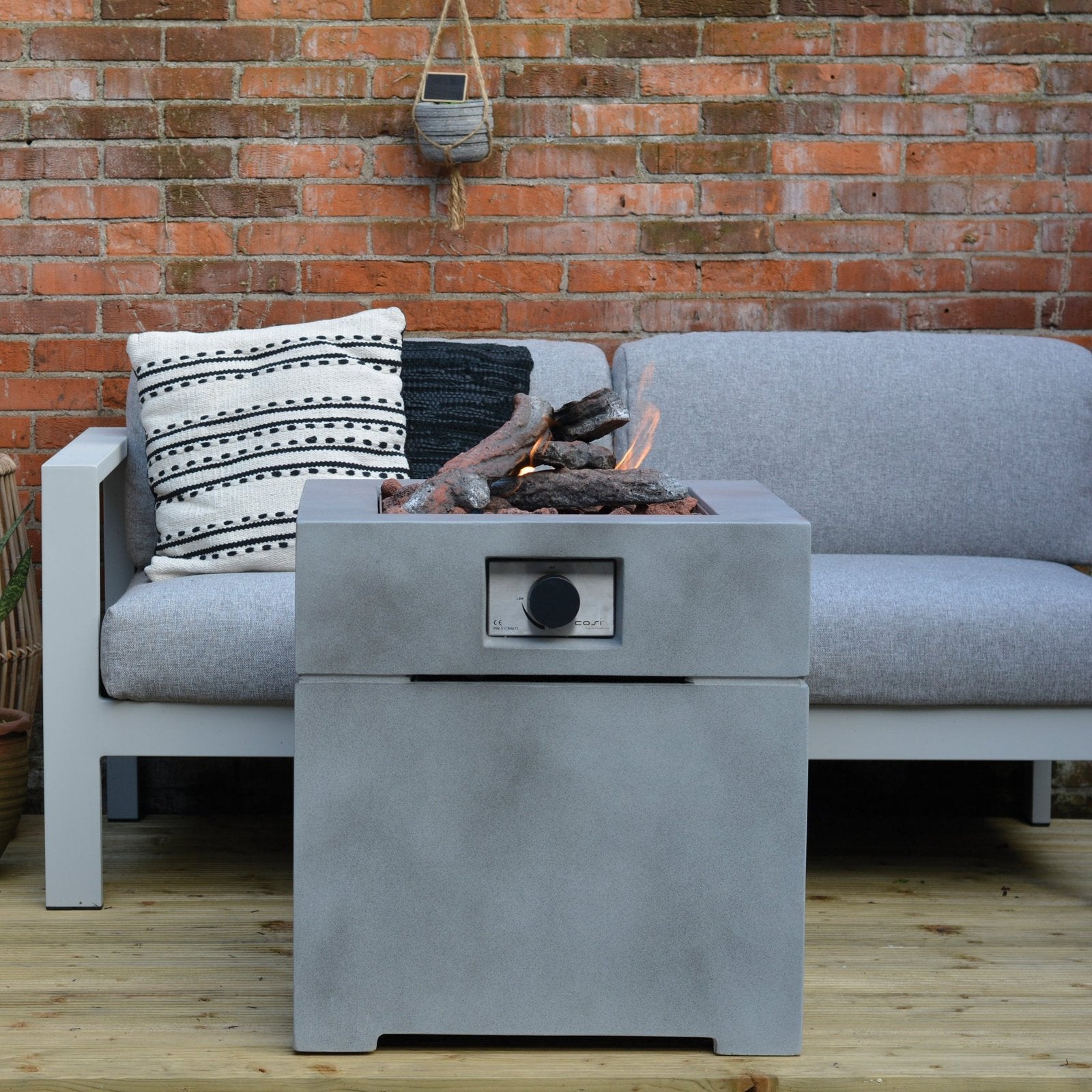 Cosi Cosibrixx 60 Compact Gas Fire Pit, Concrete Effect