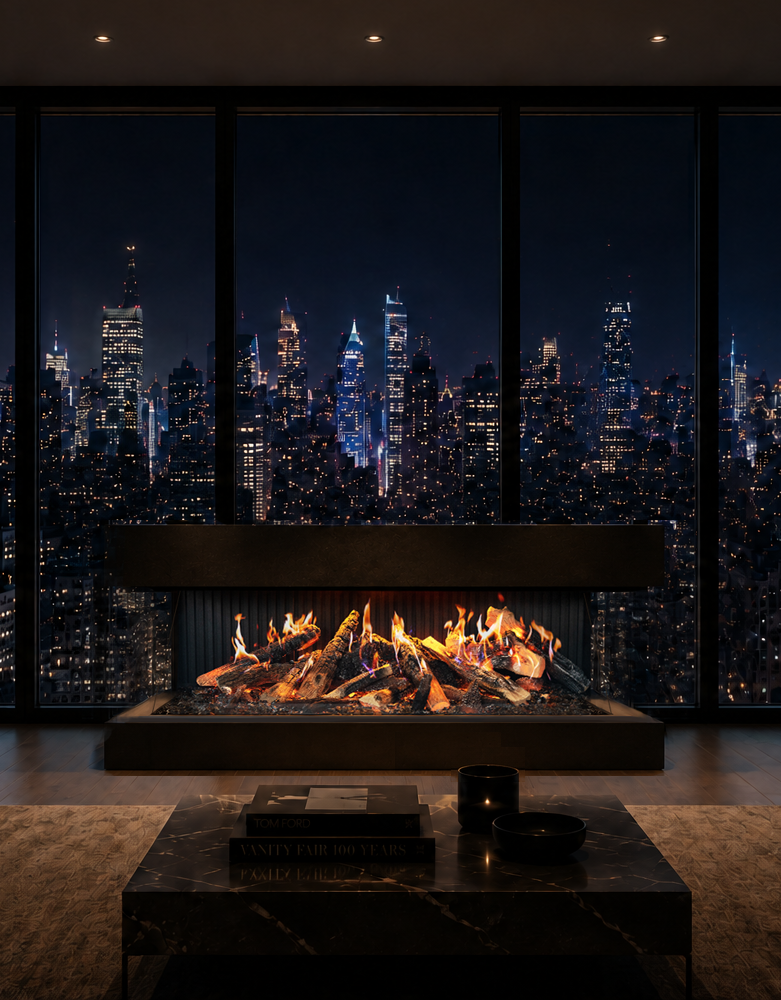 Amantii Signature MultiView Holo 75" 3-Sided Smart Holographic Electric Fireplace (Model MULTIVIEW-HOLO-75-SIG)