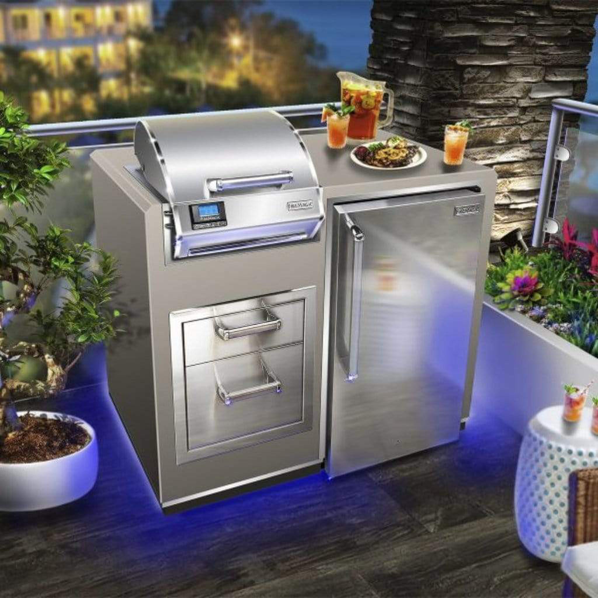 Fire Magic Electric Grill Island Bundle with Refrigerator and Double Drawers view 2