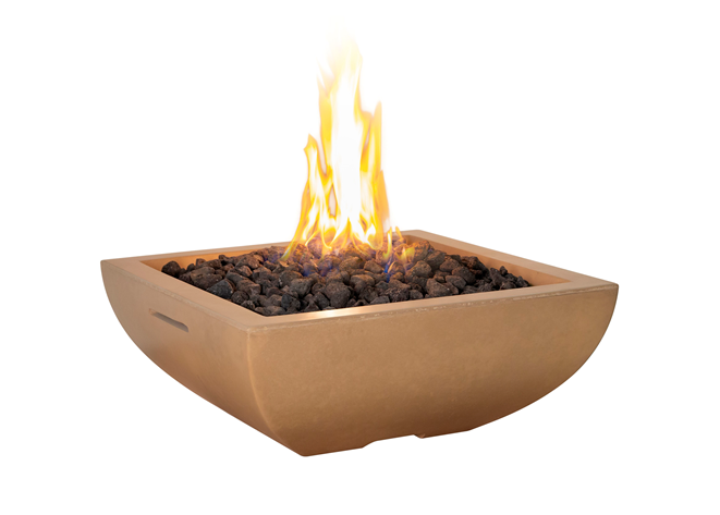 American Fyre Designs Bordeaux Petit Square Concrete Fire Bowl