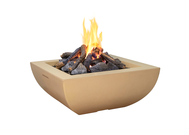 American Fyre Designs Bordeaux Square Concrete Fire Bowl