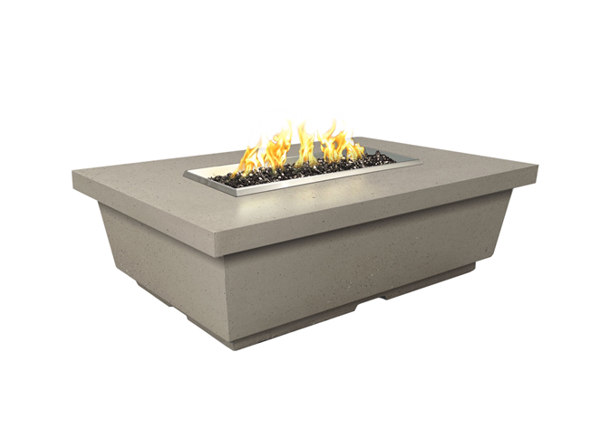 American Fyre Designs Contempo Rectangle Concrete Fire Table with Electronic Ignition