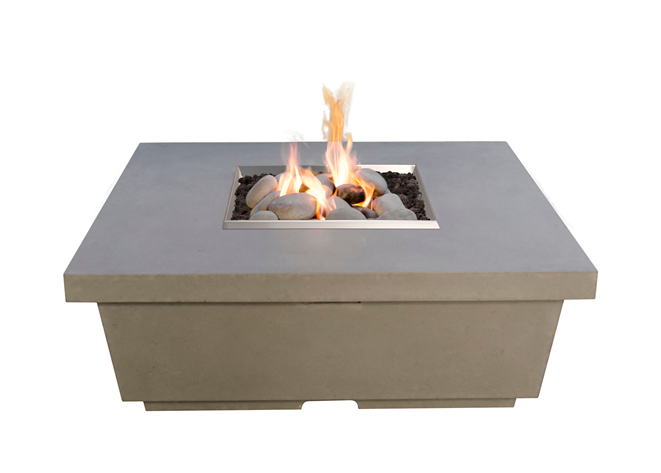 American Fyre Designs Contempo Square Concrete Fire Table with Electronic Ignition
