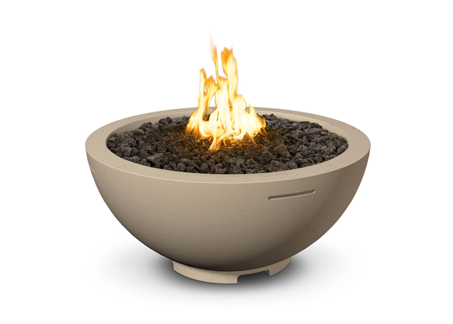 American Fyre Designs 32" Concrete Fire Bowl with Electronic Ignition