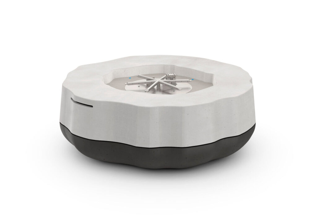 American Fyre Designs Meadow Round Concrete Fire Table with Electronic Ignition