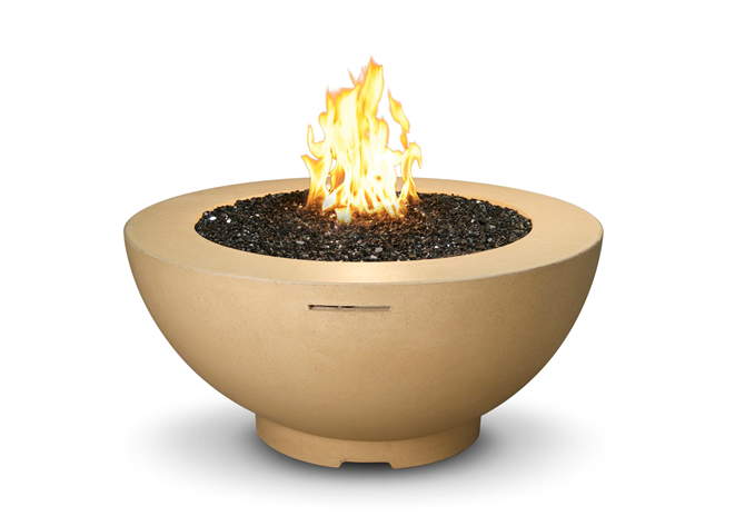 American Fyre Designs 48" Concrete Fire Bowl with Electronic Ignition