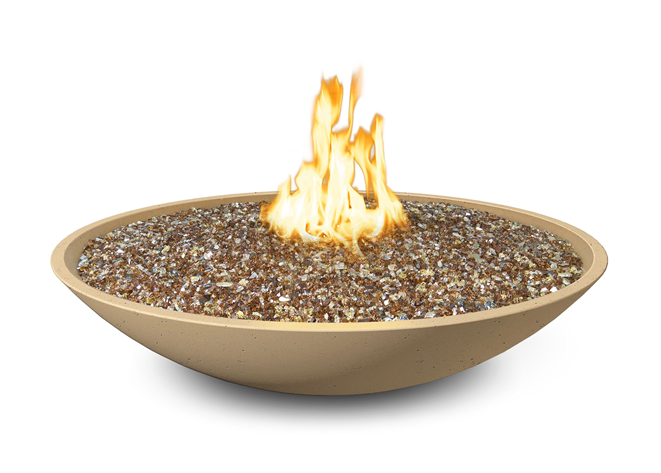 American Fyre Designs 48" Marseille Concrete Fire Bowl with Water Spout