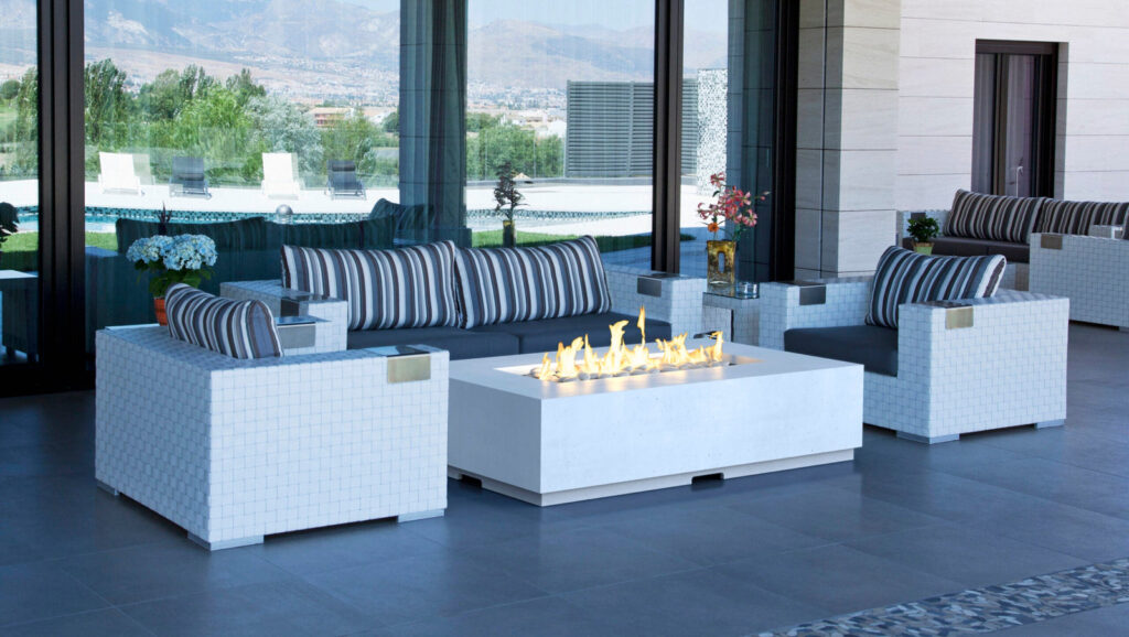 American Fyre Designs Legend Concrete Fire Table with Electronic Ignition