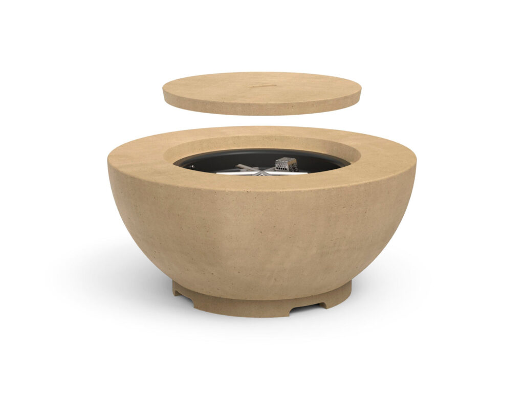 American Fyre Designs 36" Chat Concrete Fire Bowl with Electronic Ignition (Model 736-XX-11-H2xC)