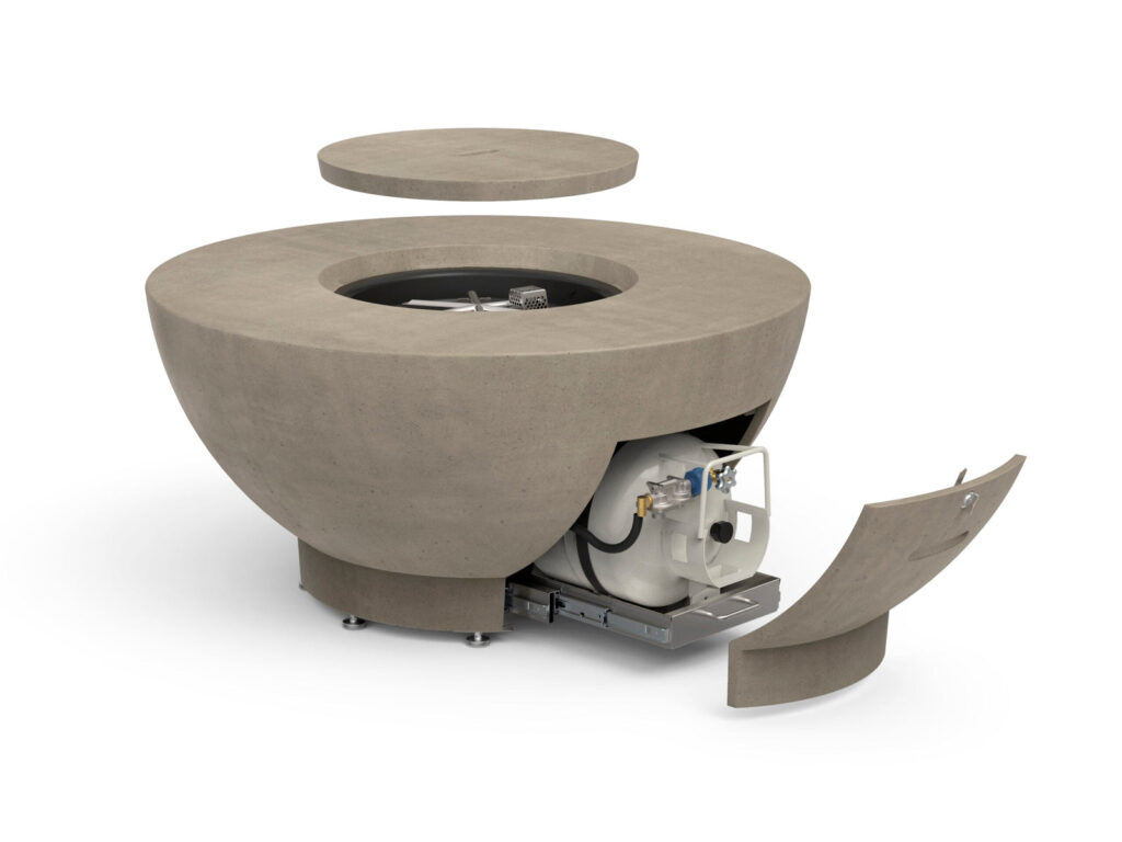 American Fyre Designs 48" Chat Concrete Fire Bowl (Natural Gas) (Model 738-XX-11-M2NC)
