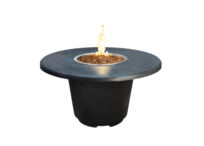 American Fyre Designs Cosmopolitan Round Concrete Fire Table with Electronic Ignition