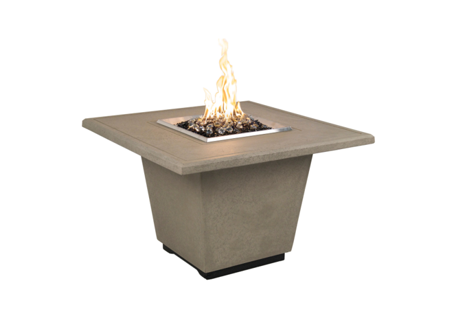 American Fyre Designs Cosmopolitan Square Concrete Fire Table with Electronic Ignition