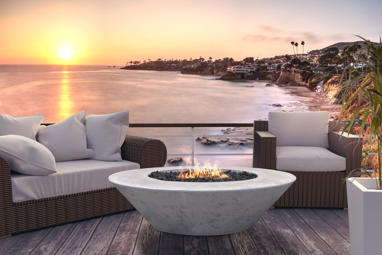 Prism Hardscapes Embarcadero 60 Concrete Fire Table
