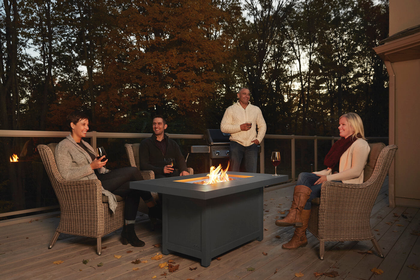 Napoleon Patioflame Hamptons Rectangle Gas Fire Pit Table (HAMP1-GY)