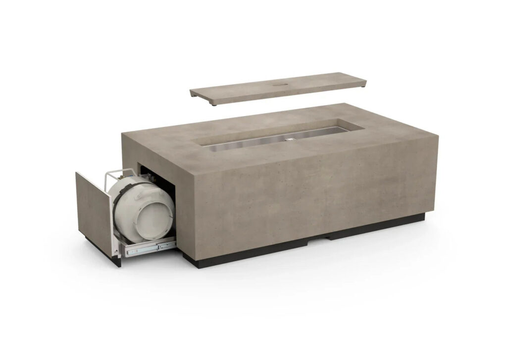 American Fyre Designs Legend LP 60" x 36" Select Concrete Fire Table