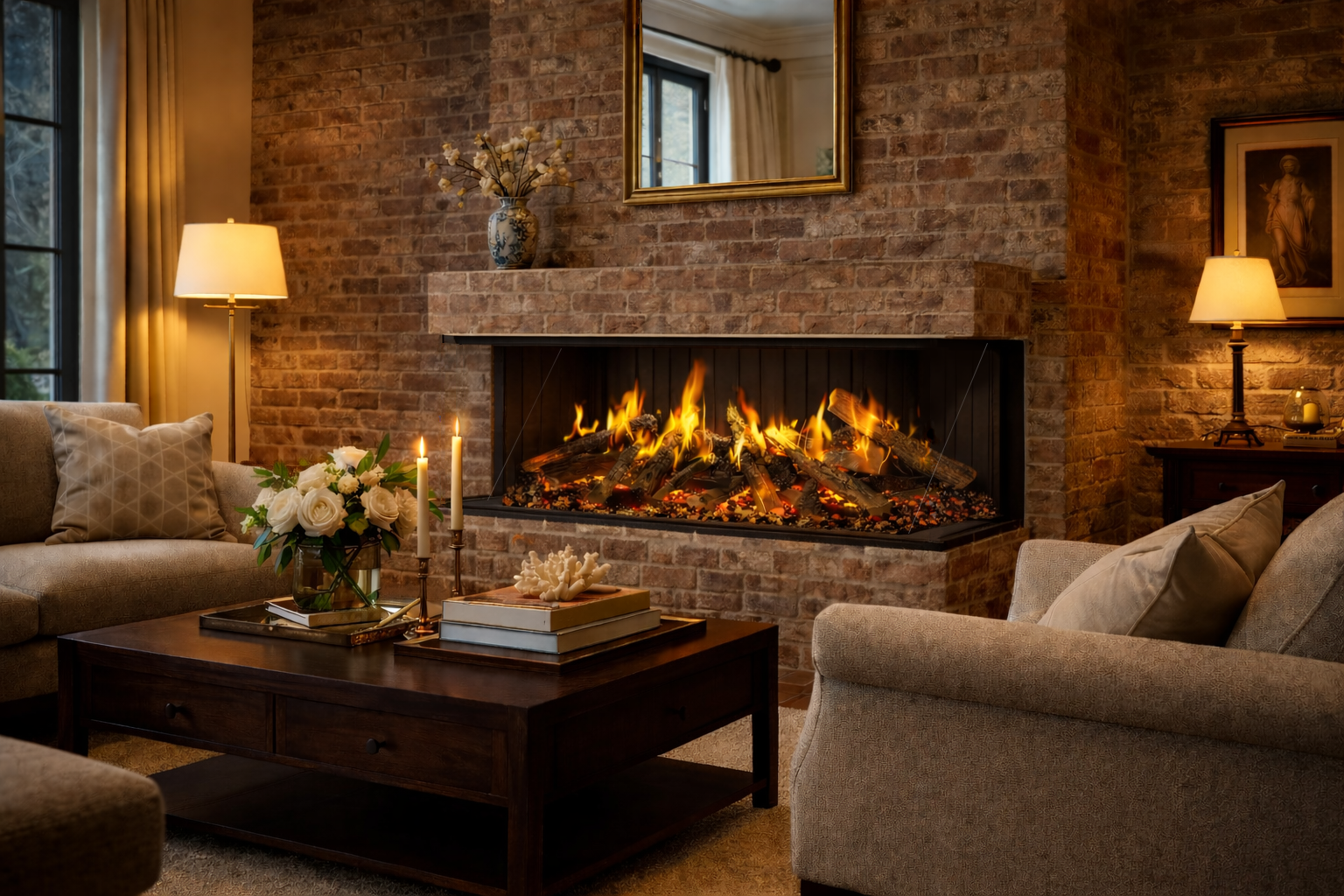 Amantii Signature MultiView Holo 75" 3-Sided Smart Holographic Electric Fireplace (Model MULTIVIEW-HOLO-75-SIG)