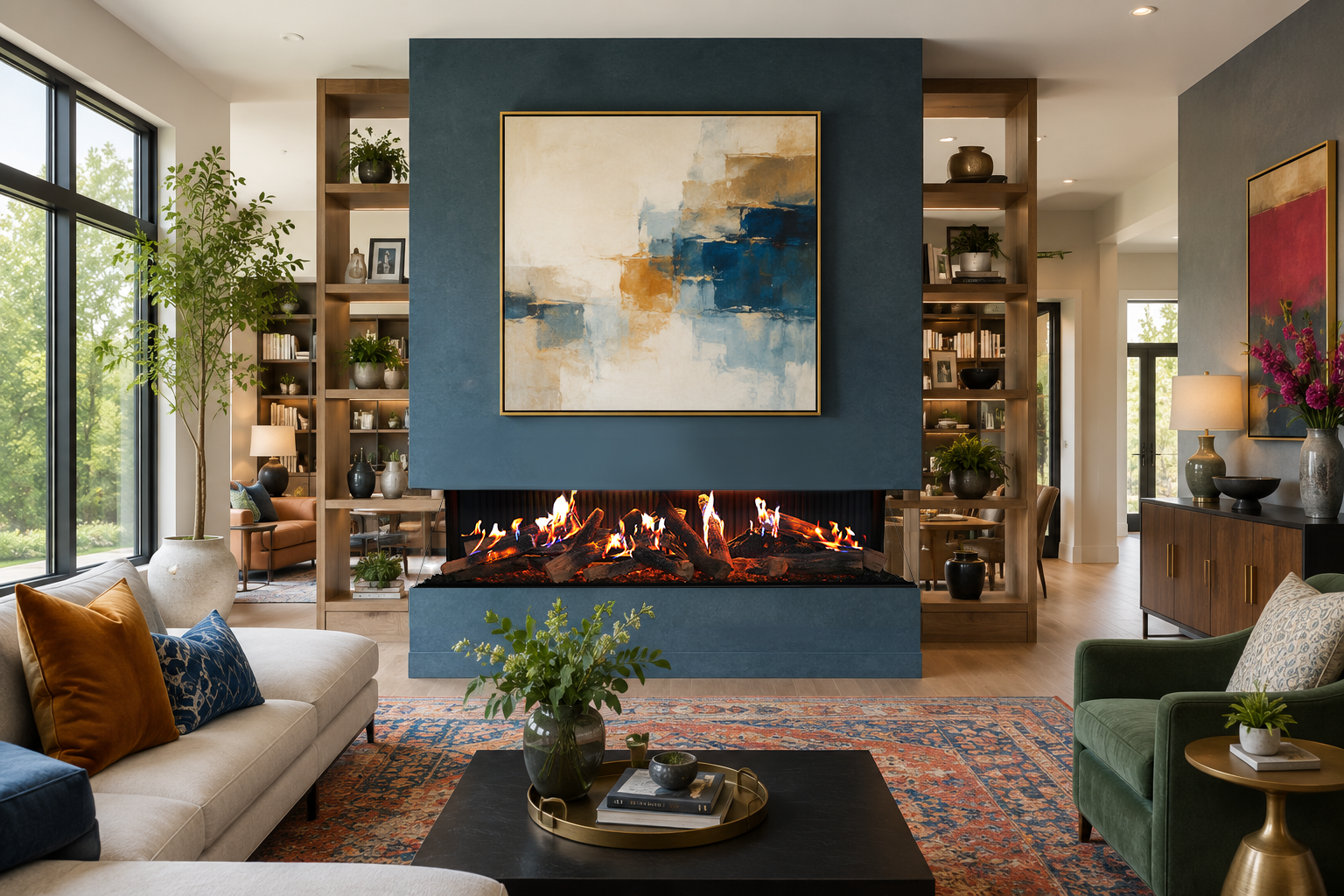 Amantii Signature MultiView Holo 75" 3-Sided Smart Holographic Electric Fireplace (Model MULTIVIEW-HOLO-75-SIG)
