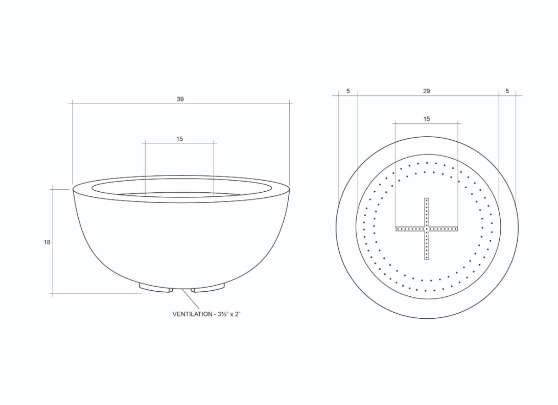 Prism Hardscapes 39" Moderno 8 Concrete Fire Bowl