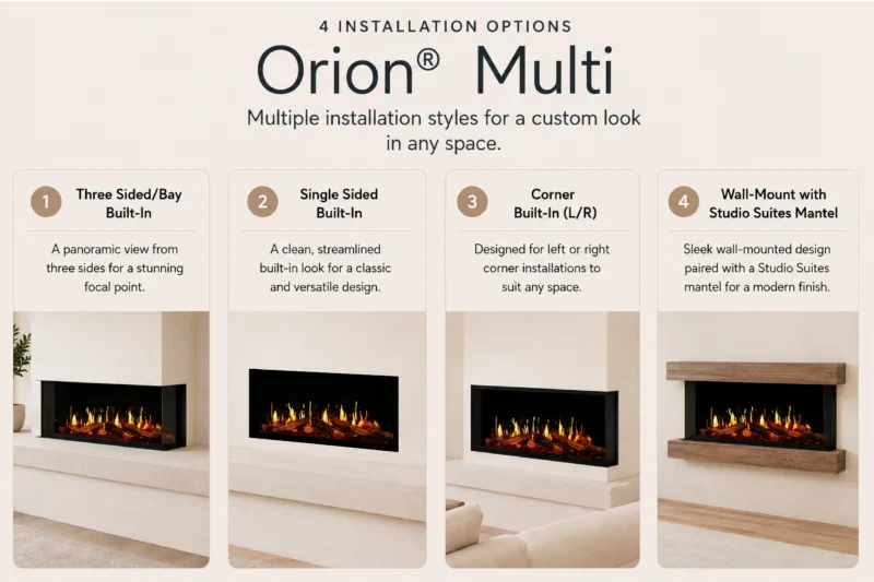 Modern Flames Orion Multi 60" V2 Electric Fireplace (Model OR60-MULTI-V2)