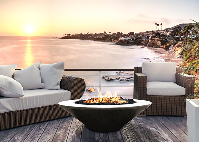 Prism Hardscapes 48" Embarcadero Concrete Fire Table