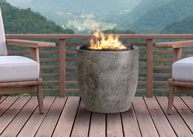Prism Hardscapes 21" Pentola 2 Concrete Fire Pedestal