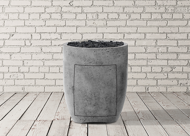 Prism Hardscapes 26" Pentola 3 Concrete Fire Pedestal with Tank Access – Propane
