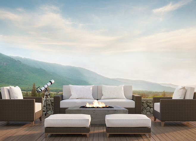 Prism Hardscapes 56" x 38" Tavola 1 Concrete Fire Table